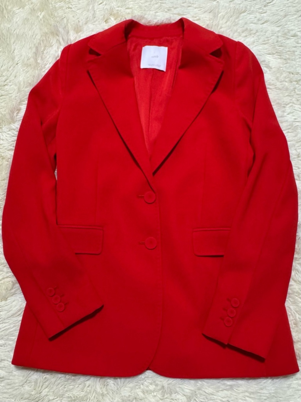 Mango Red Tailored Blazer Jacket Size S Career Office Chic - Picture 12 of 13